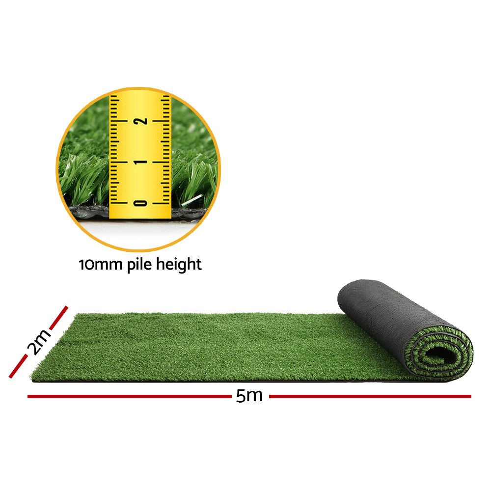 Prime Turf 2x5m Synthetic Grass 10mm Olive Green