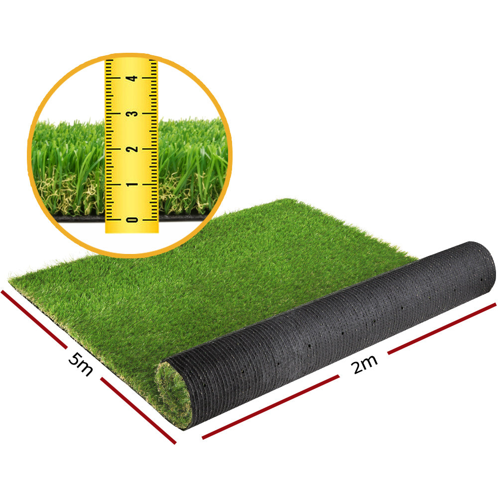 Prime Turf 10sqm Artificial Grass 20mm 4-Tone Synthetic Lawn