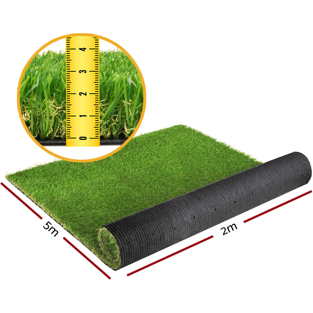Prime Turf 100SQM Artificial Grass 30mm 4-Tone Synthetic Lawn