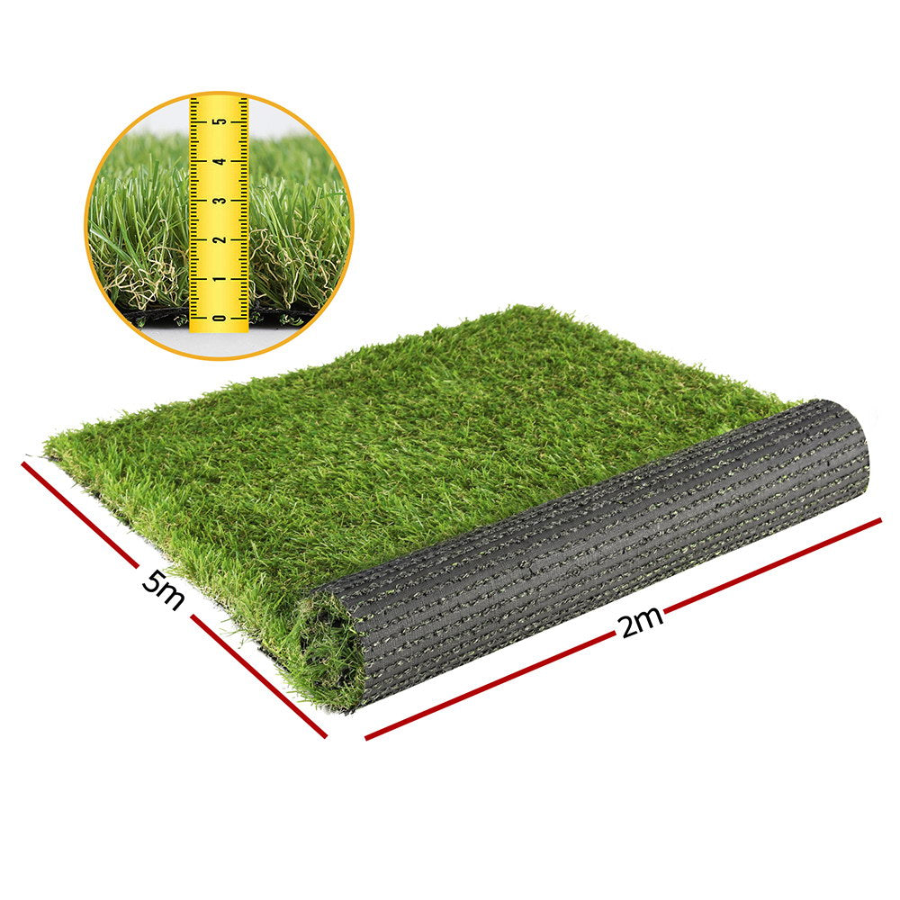 Prime Turf 10SQM Artificial Grass 35mm 4-Coloured Synthetic Lawn