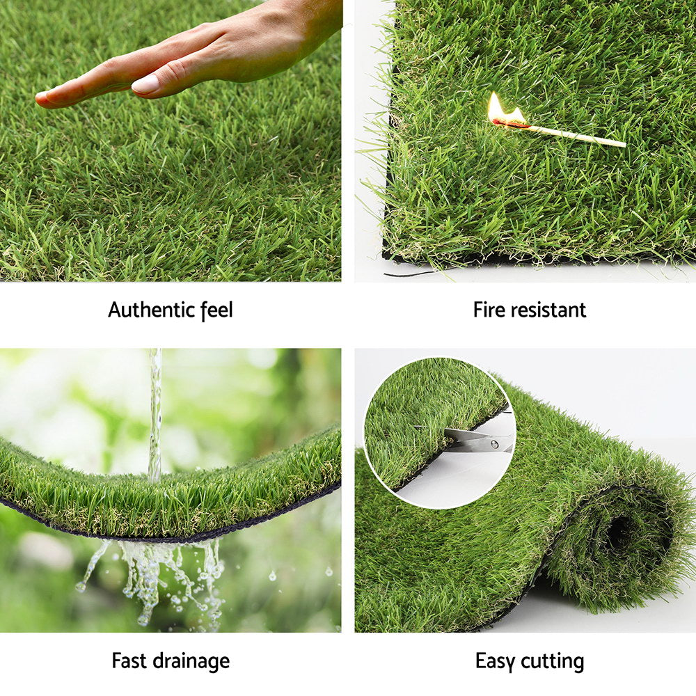 Prime Turf 10SQM Artificial Grass 35mm 4-Coloured Synthetic Lawn