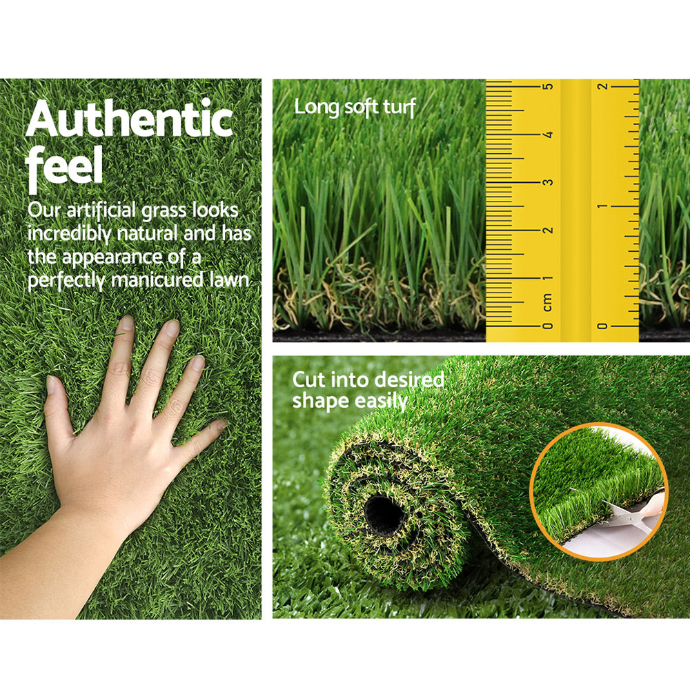 Primeturf 20m Artificial Grass 30mm 4-Tone Synthetic Lawn