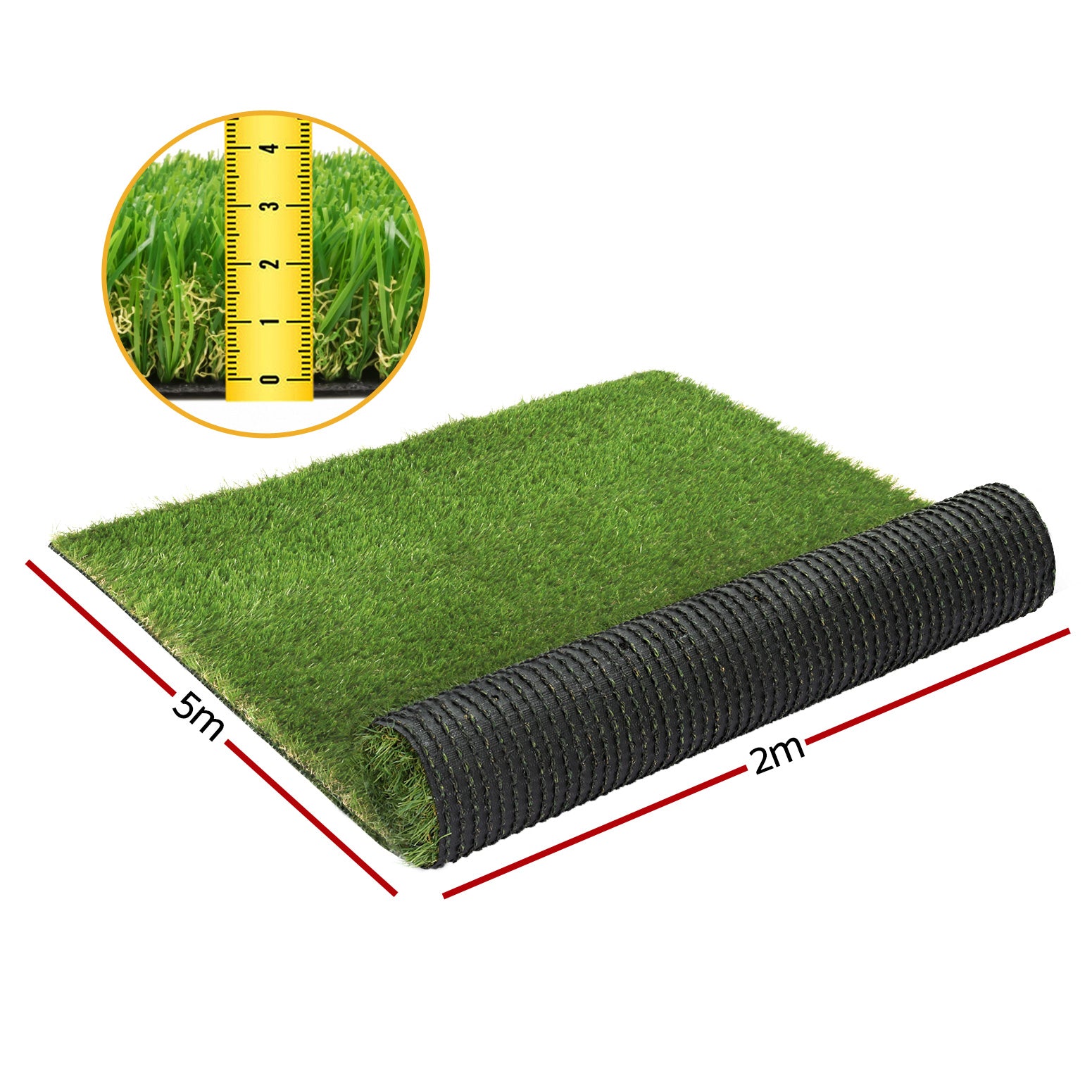 Prime Turf 2x5m Artificial Grass 30mm 4-Tone Synthetic Lawn