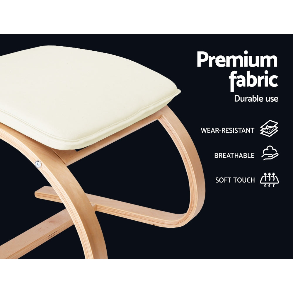 Bentwood Rocking Armchair Set Beige