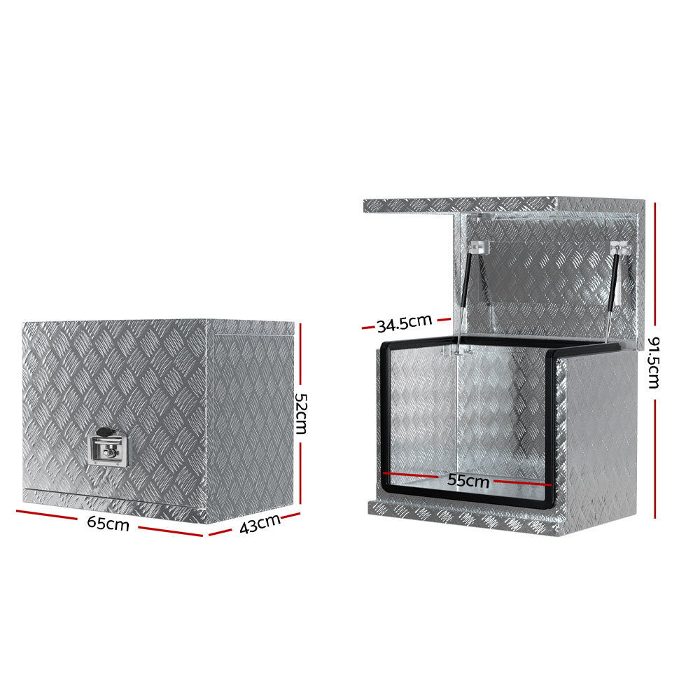 Giantz Aluminium Ute Tool Box Heavy Duty Under Tray Silver