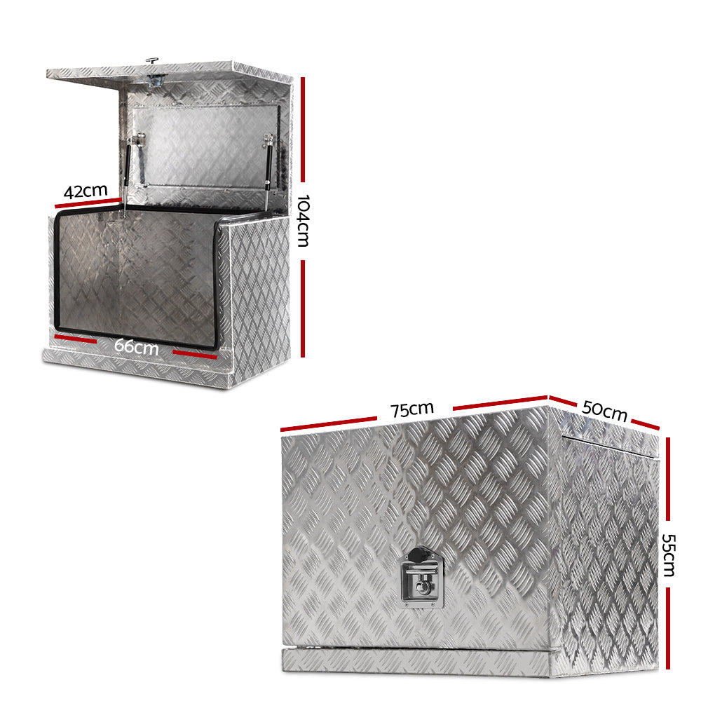 Giantz Aluminium Ute Tool Box Heavy Duty Silver