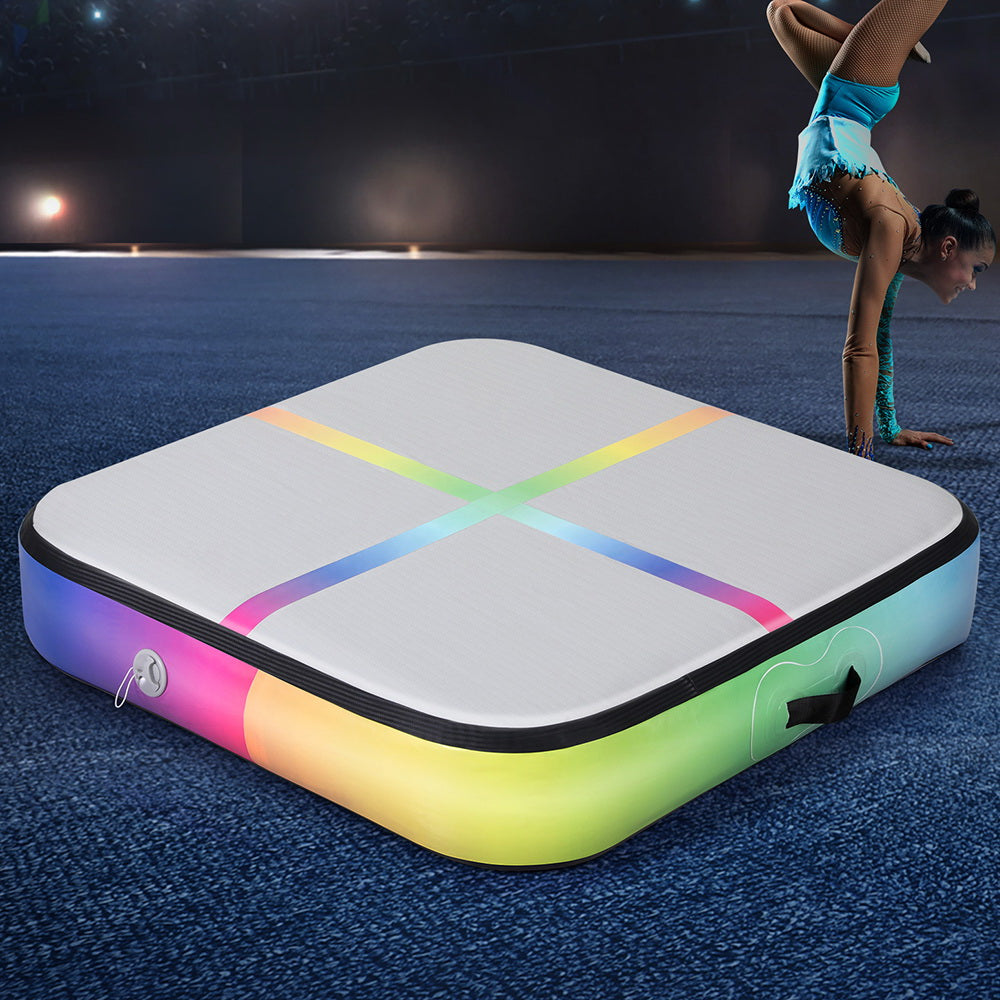 Everfit 1m Inflatable Gymnastics Air Track Mat Colourful