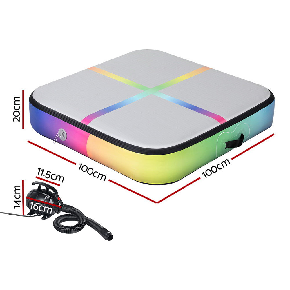 Everfit 1m Inflatable Gymnastics Air Track Mat with Pump Colourful