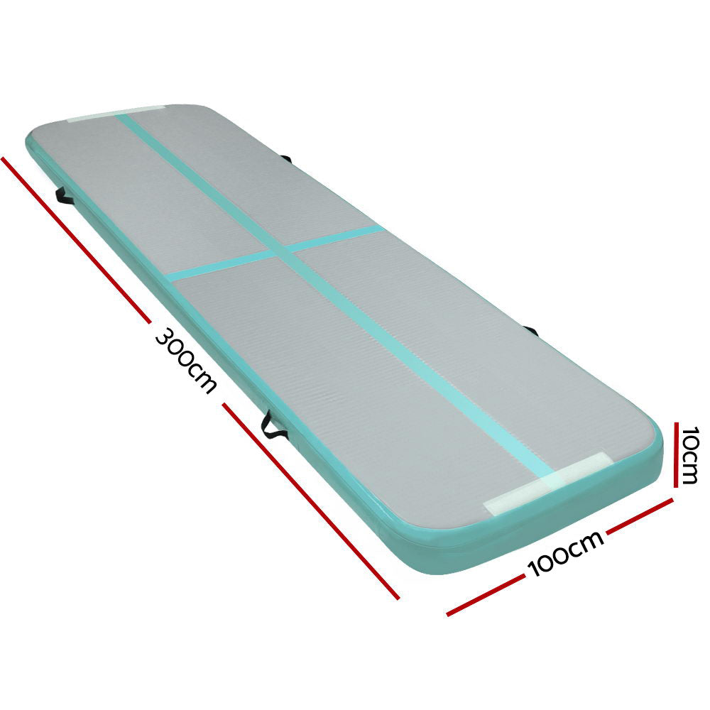 Everfit 3m Gymnastic Air Track Mat Mint Grey
