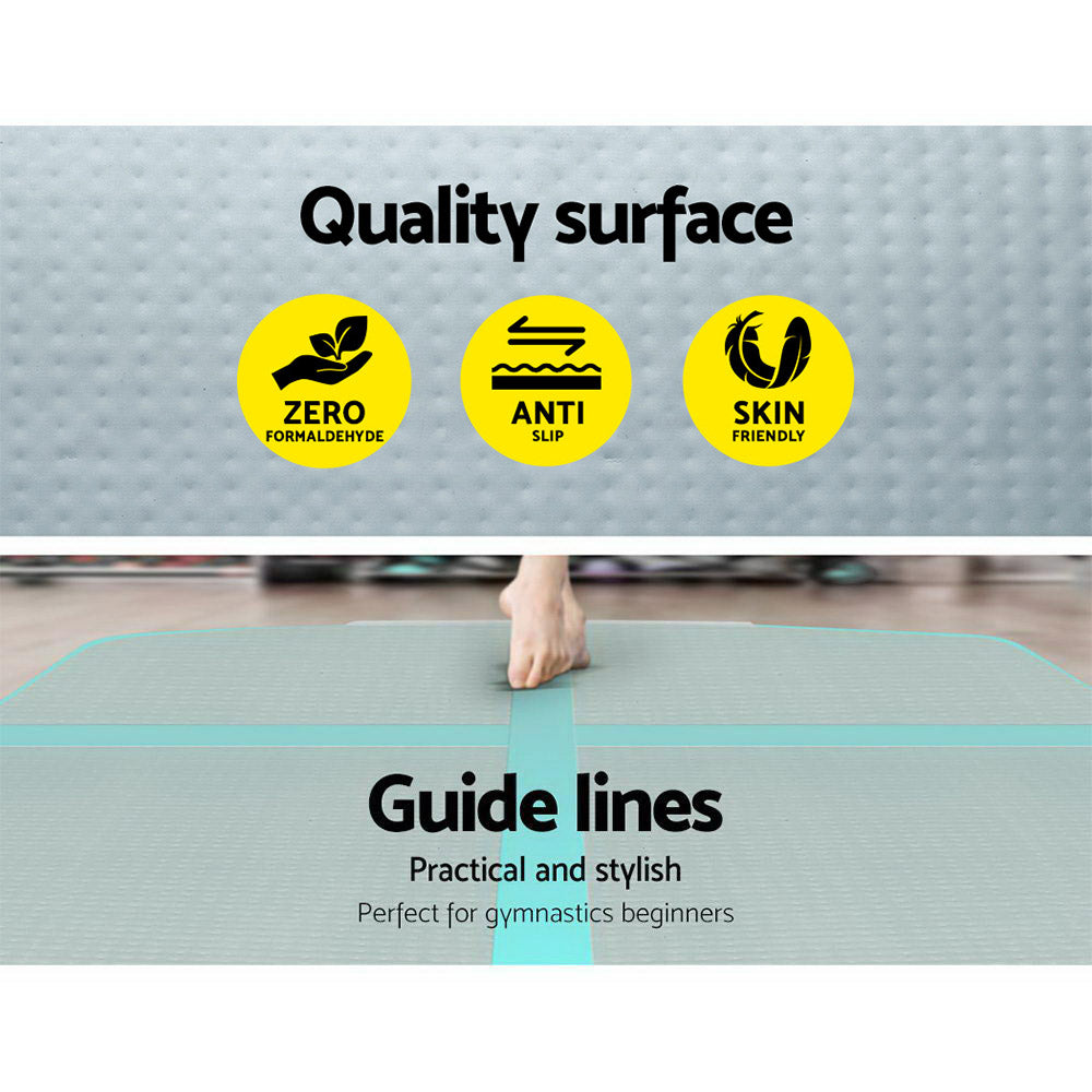 Everfit 3m Gymnastic Air Track Mat Mint Grey