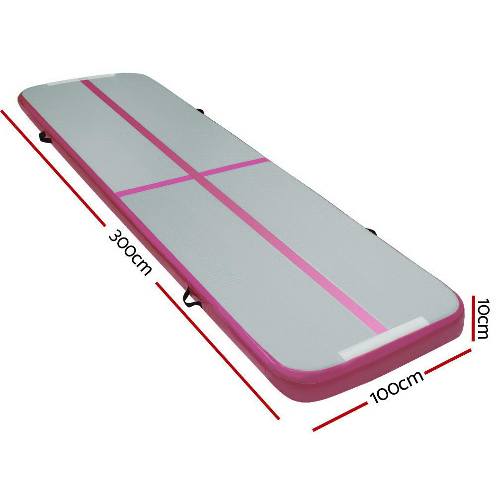 Everfit 3m Gymnastic Air Track Mat Pink Grey
