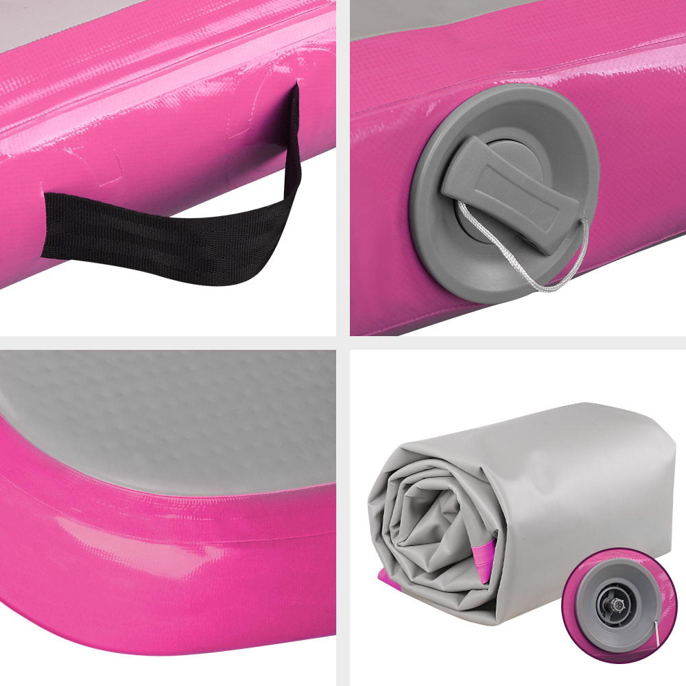 Everfit 3m Gymnastic Air Track Mat Pink Grey