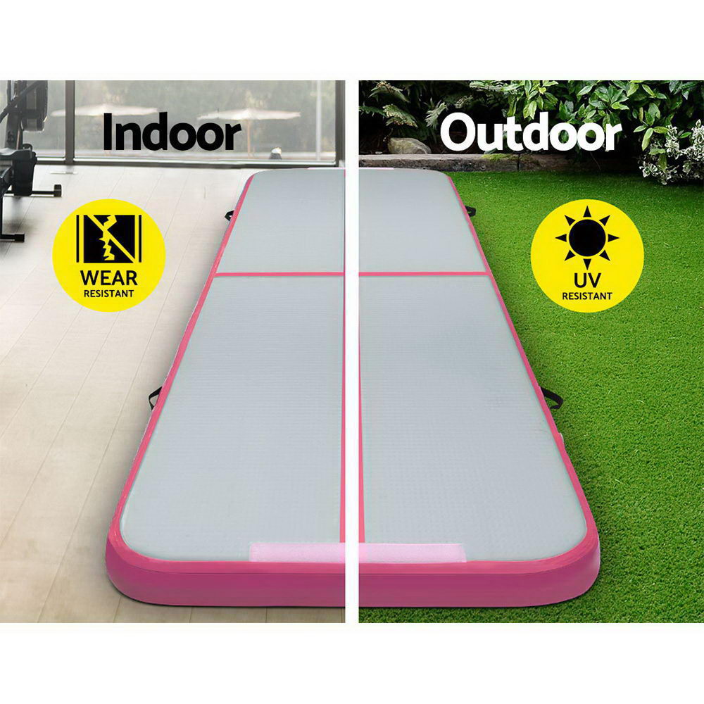 Everfit 3m Gymnastic Air Track Mat Pink Grey