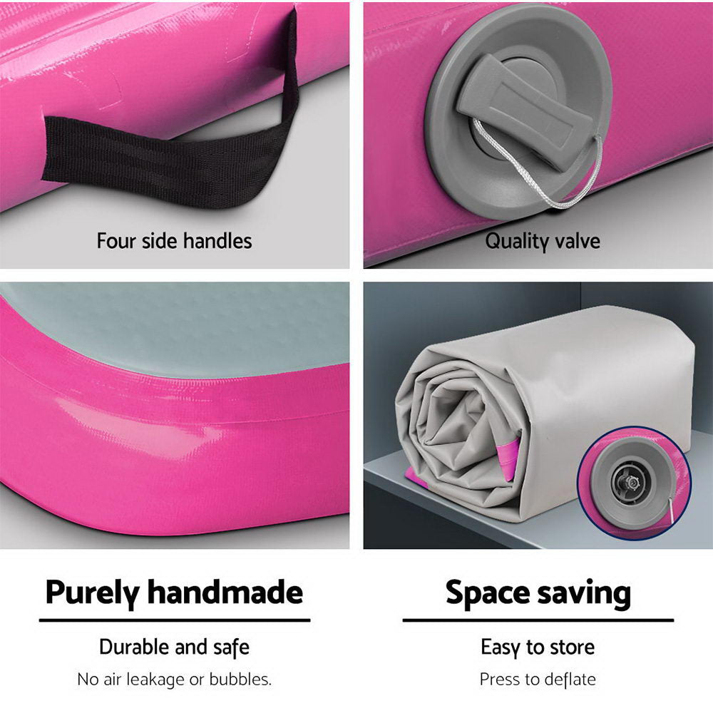Everfit 3m Gymnastic Air Track Mat Pink Grey