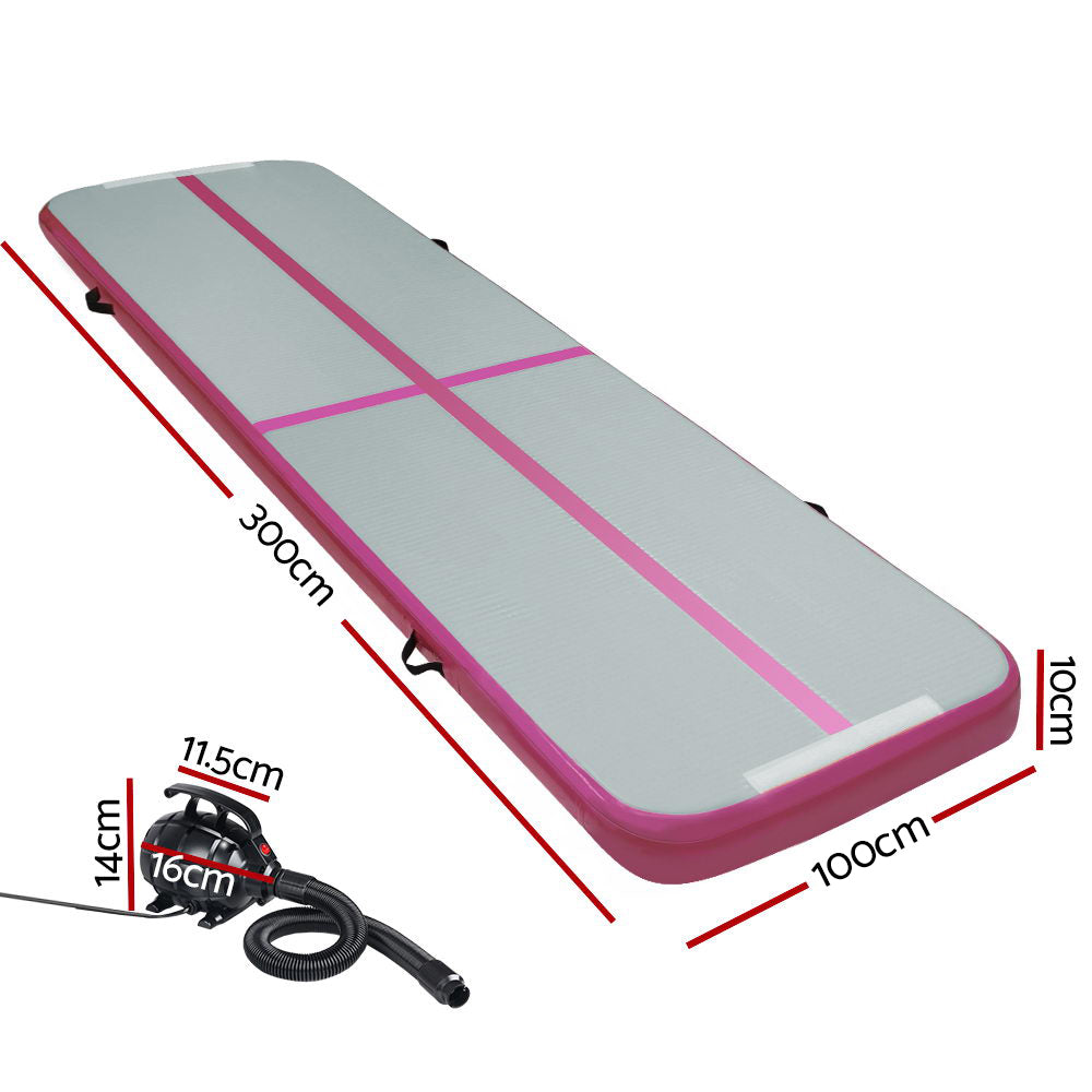 GoFun 3m Air Track Mat Inflatable Gymnastics Pink
