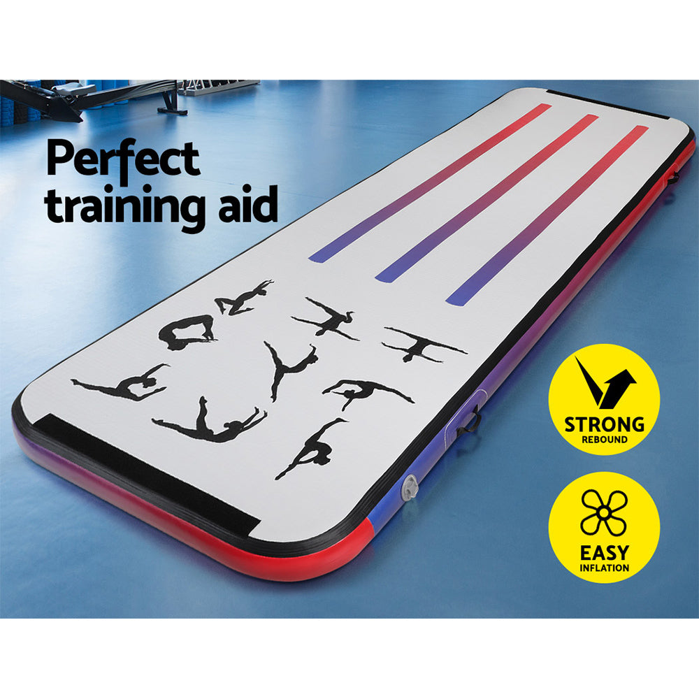 Everfit 3M Gymnastics Tumbling Mat Air Track Purple