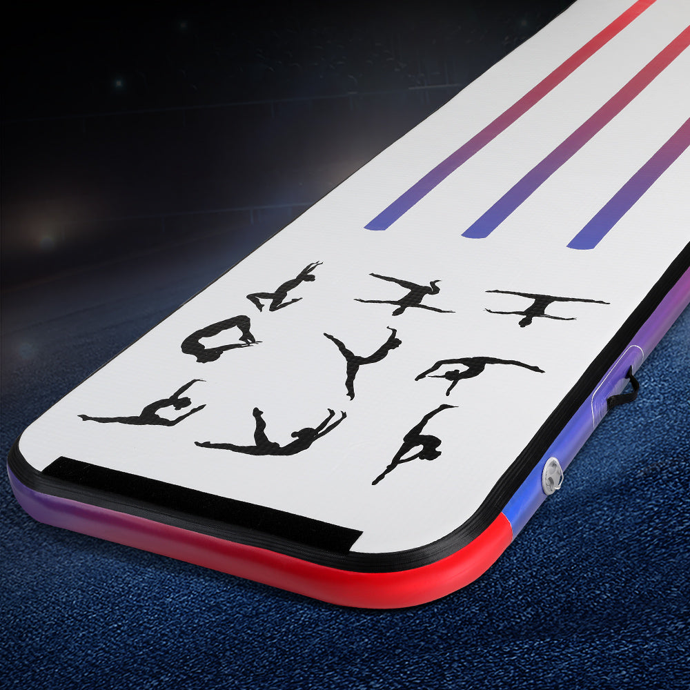 Everfit 3M Gymnastics Tumbling Mat Air Track Purple