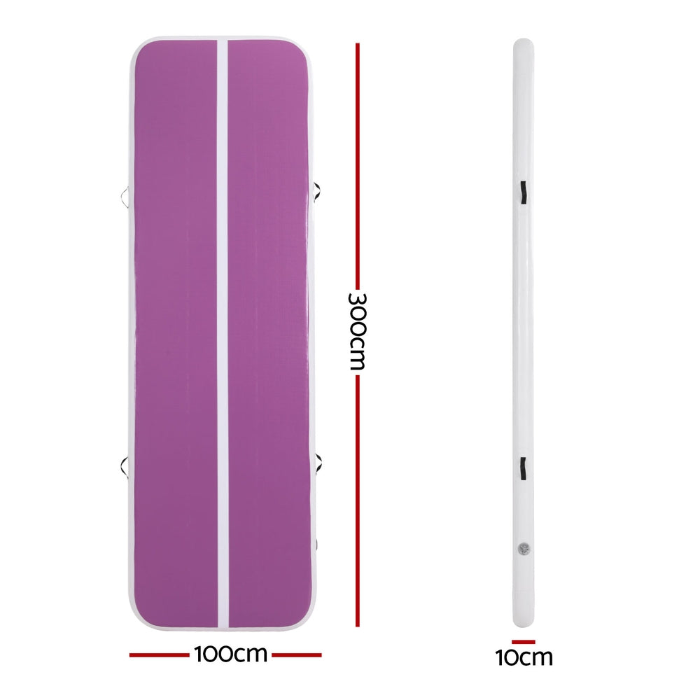 Everfit 3M Inflatable Gymnastics Air Track Mat Purple
