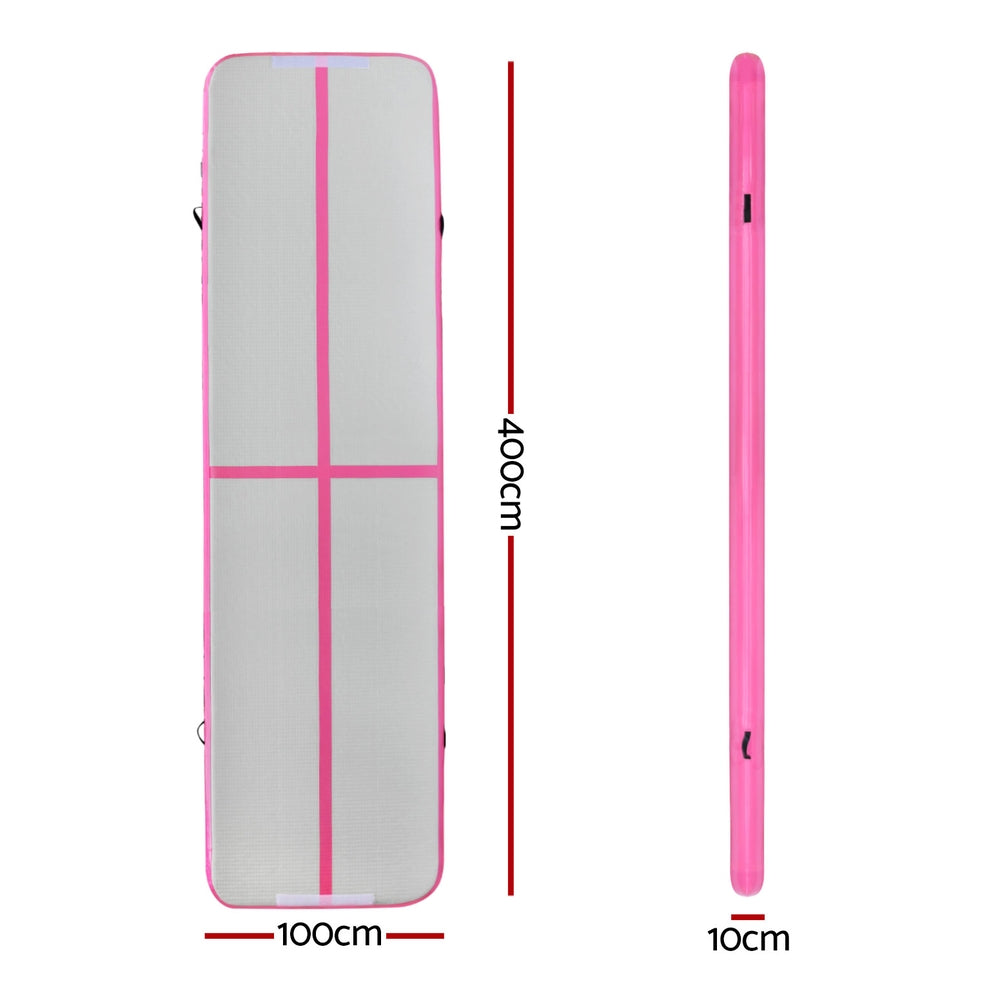 Everfit 4M Inflatable Gymnastics Tumbling Mat Pink
