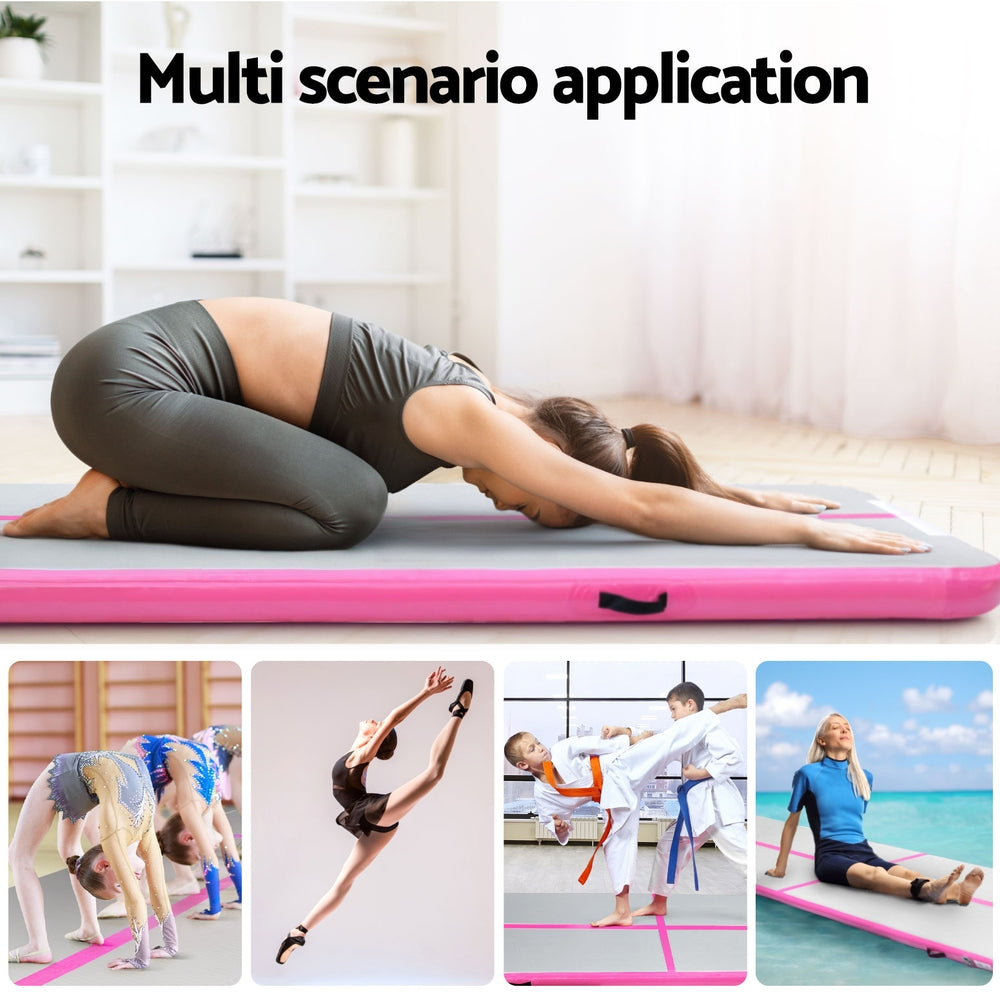Everfit 4M Inflatable Gymnastics Tumbling Mat Pink