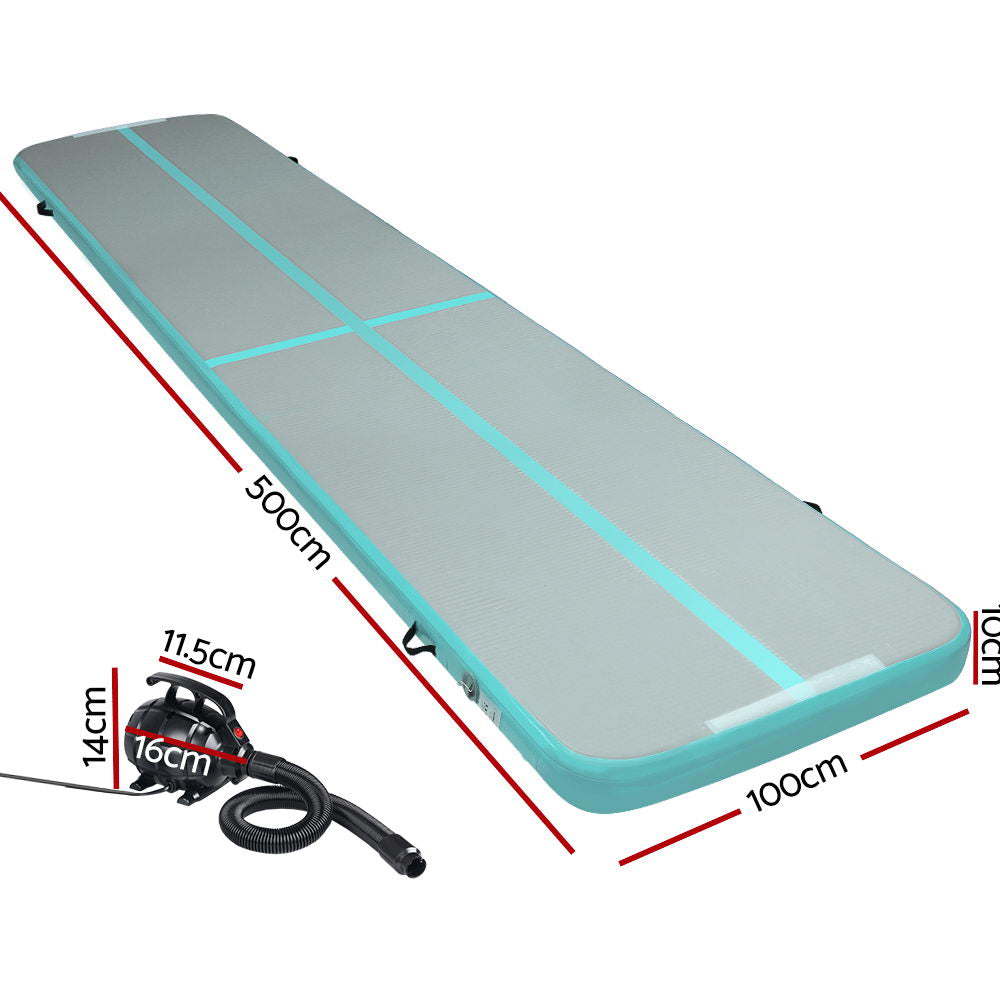 GoFun 5x1m Inflatable Air Track Mat Gymnastics Green