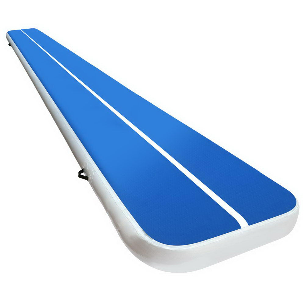 Everfit 6m Gymnastic Inflatable Air Track Mat 20cm Blue White