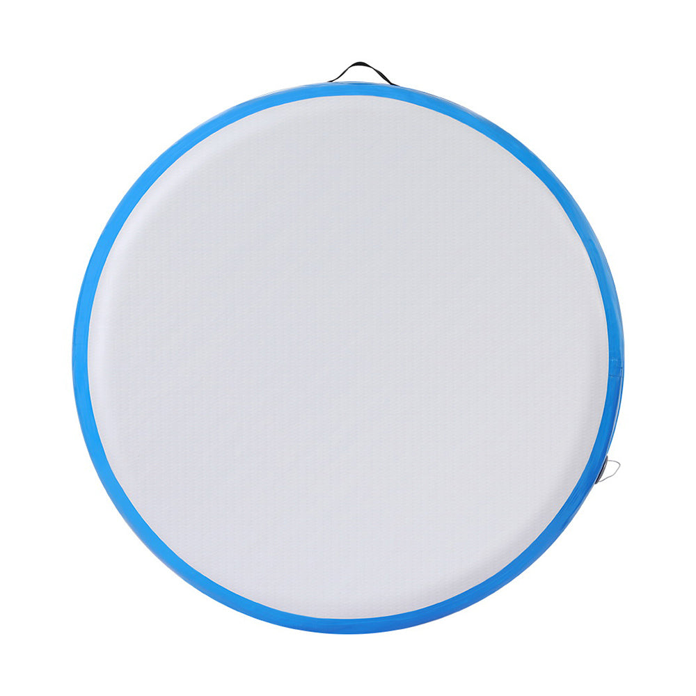 Everfit 1m Round Air Track Inflatable Gymnastics Mat Blue with Pump
