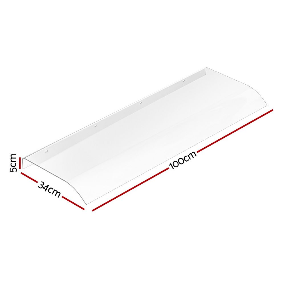 Instahut Window and Door Awning 0.4m x 1m Transparent