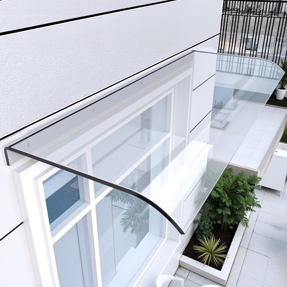 Instahut Window and Door Awning 0.4m x 1m Transparent