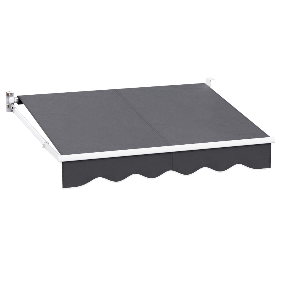 Instahut 2x1.5m Retractable Folding Arm Awning Manual Sunshade Grey