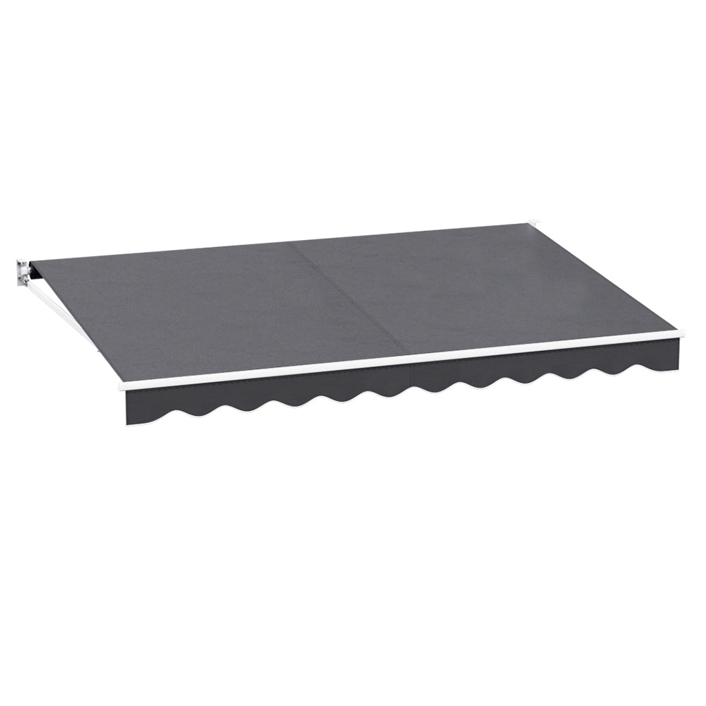 Instahut 4x2.5m Retractable Folding Arm Awning Manual Sunshade Grey