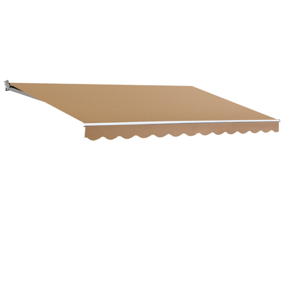 Instahut 4x3m Retractable Folding Arm Awning Manual Sunshade Beige