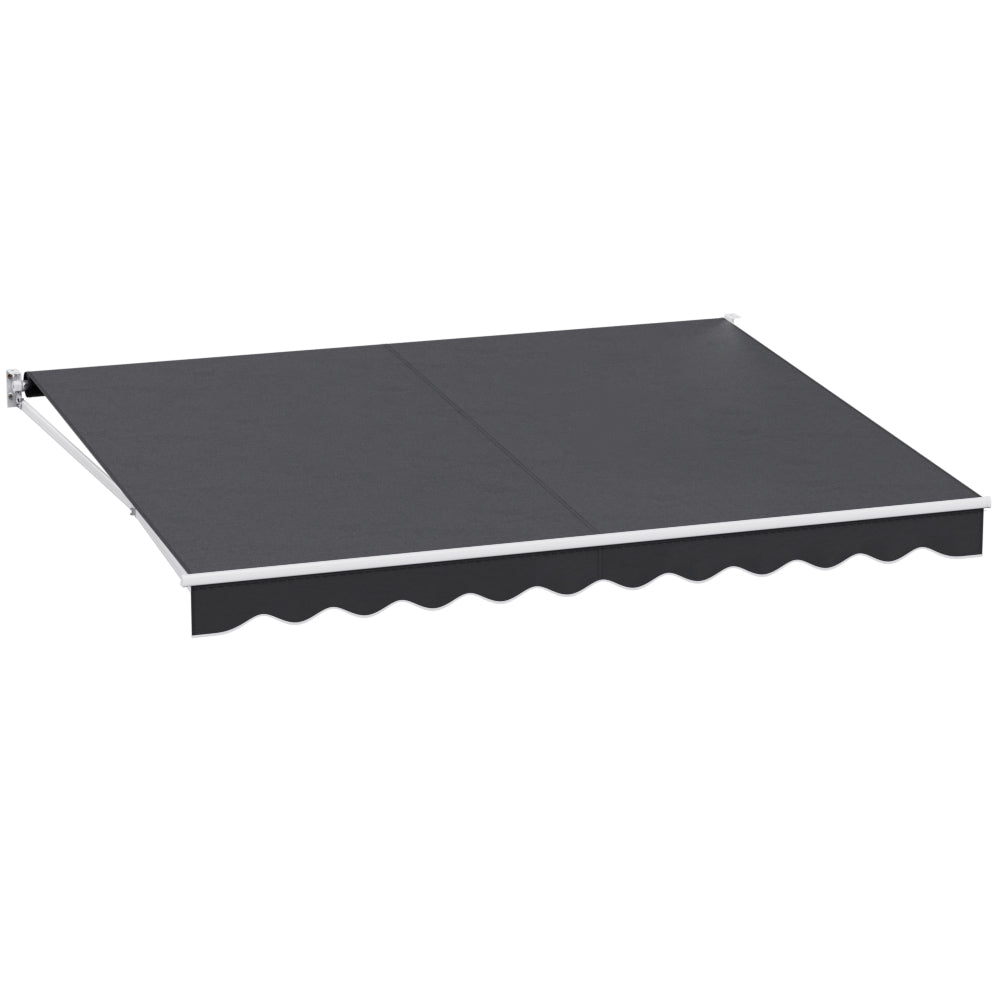 Instahut 4x3m Retractable Folding Arm Awning Manual Sunshade Grey