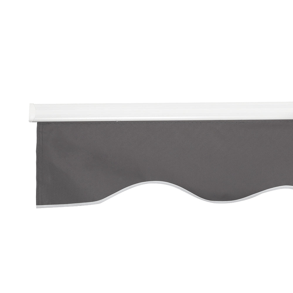 Instahut 4x3m Retractable Folding Arm Awning Manual Sunshade Grey