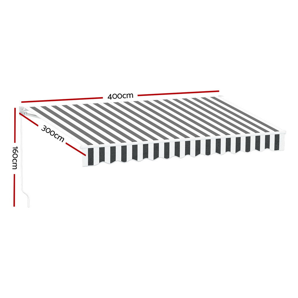 UV-Resistant Folding Arm Awning 4Mx3M Polyester Instahut