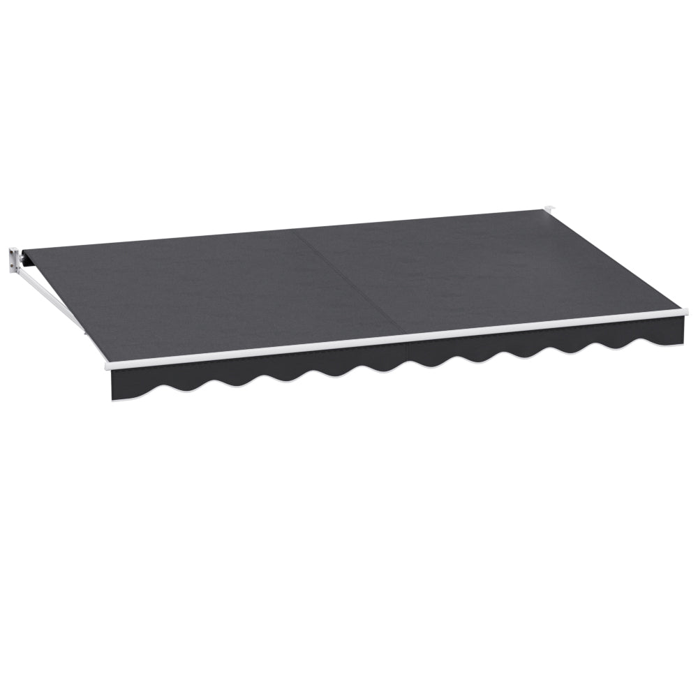 Instahut 4.5x2.5m Retractable Folding Arm Awning Manual Sunshade Grey
