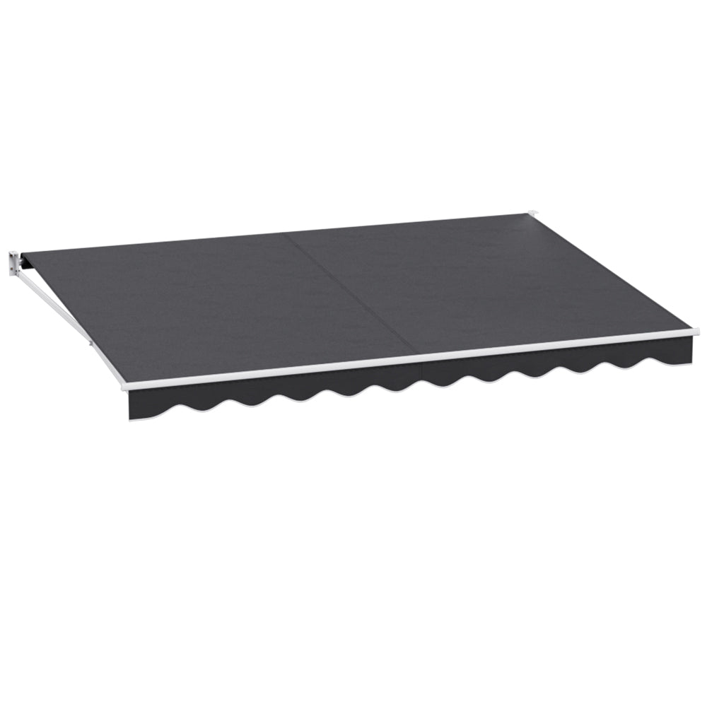 Instahut 4.5x3m Retractable Folding Arm Awning Manual Sunshade Grey