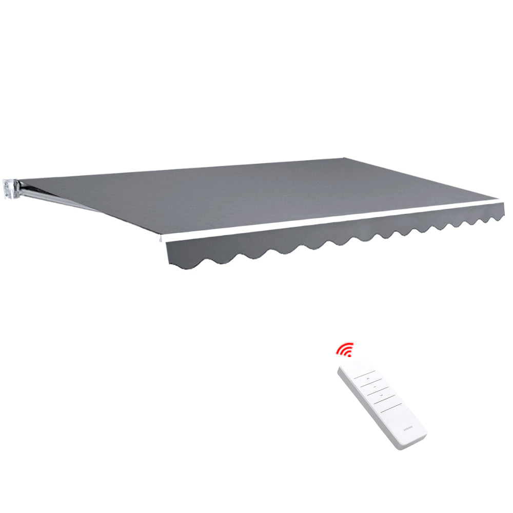 Instahut 3x2.5m Motorised Folding Arm Awning Pearl Grey