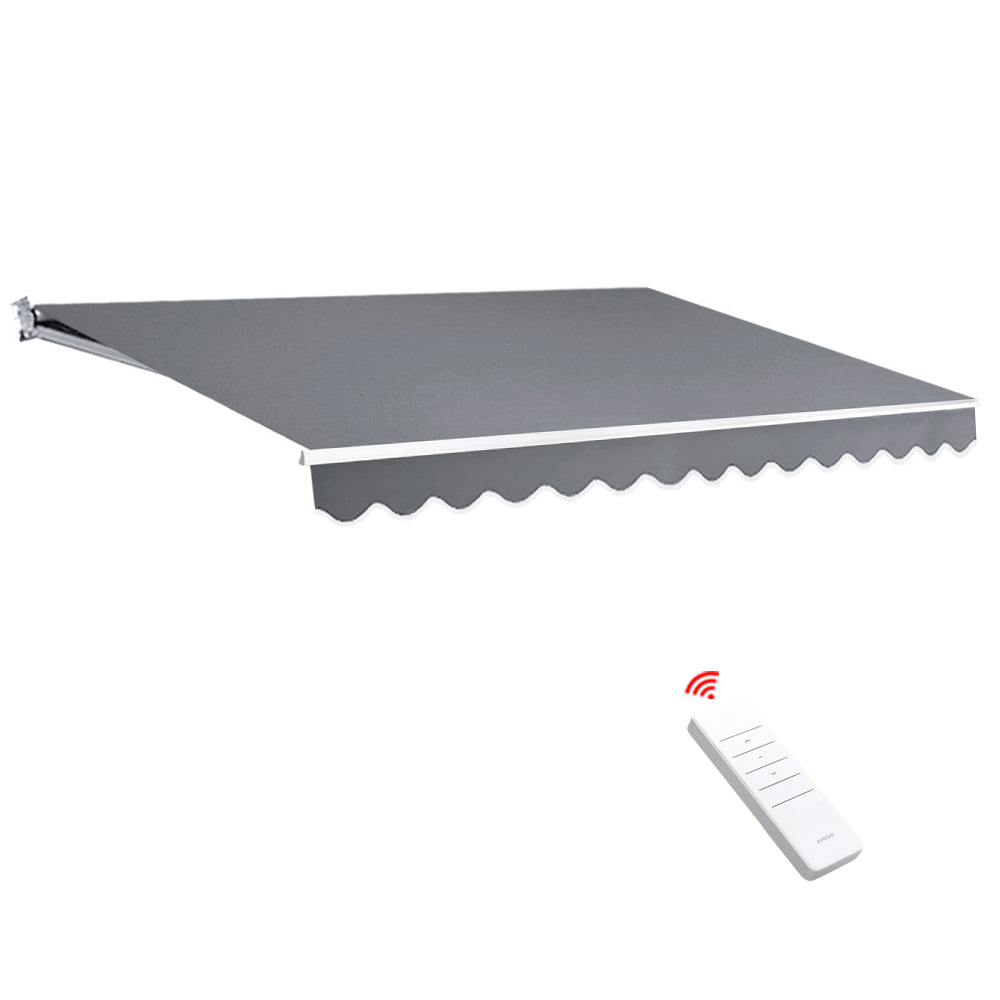 Instahut 4x3m Motorised Folding Arm Awning Pearl Grey