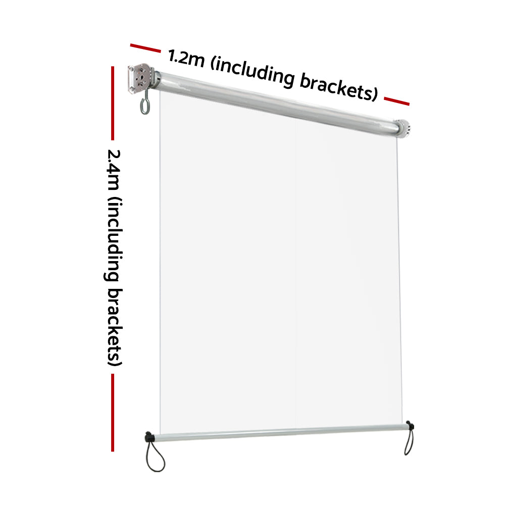 Instahut 1.2x2.4M Retractable Outdoor Blinds Clear Waterproof Awning