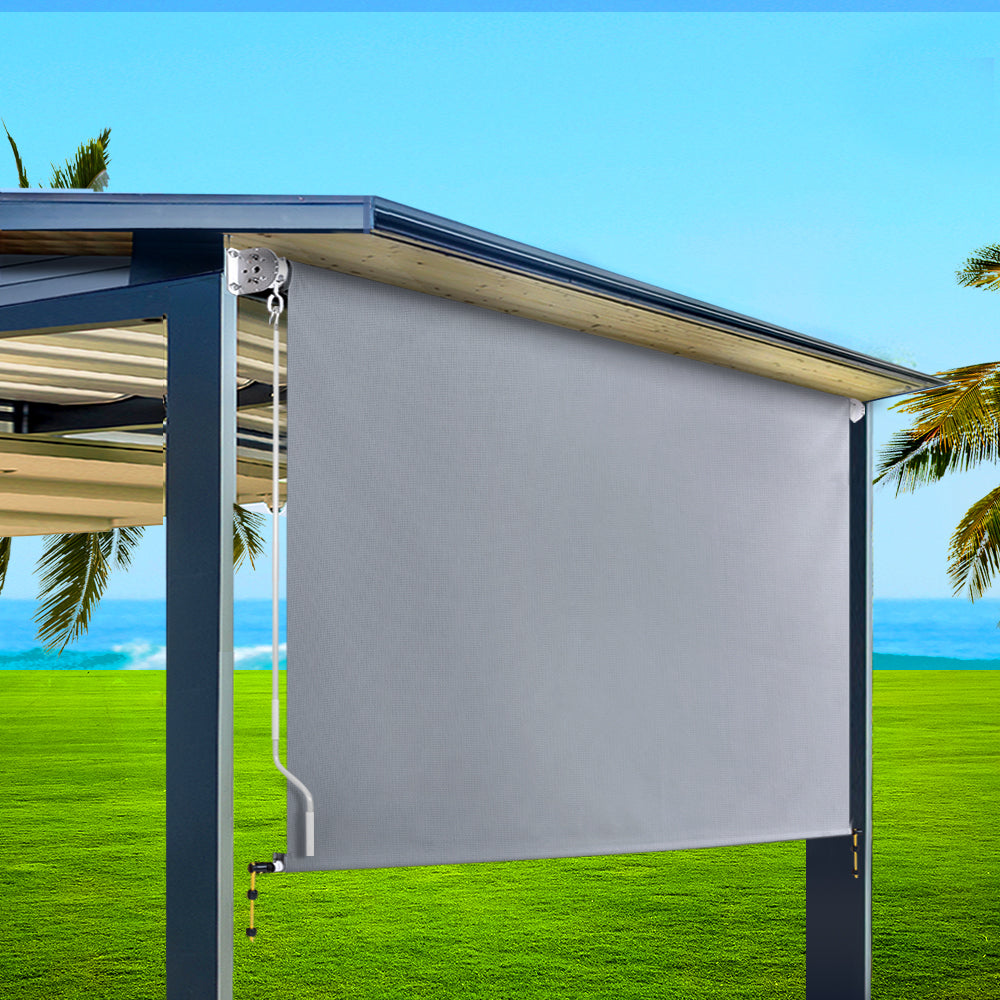 Instahut 3x2.5M Outdoor Roll Down Blinds Grey