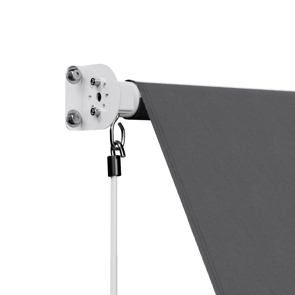 Instahut 2.1x2.1m Retractable Pivot Arm Window Awning Grey