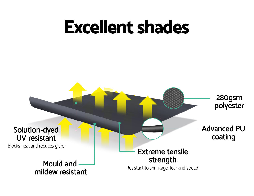 Instahut 2.8x2.1m Retractable Pivot Arm Awning Grey