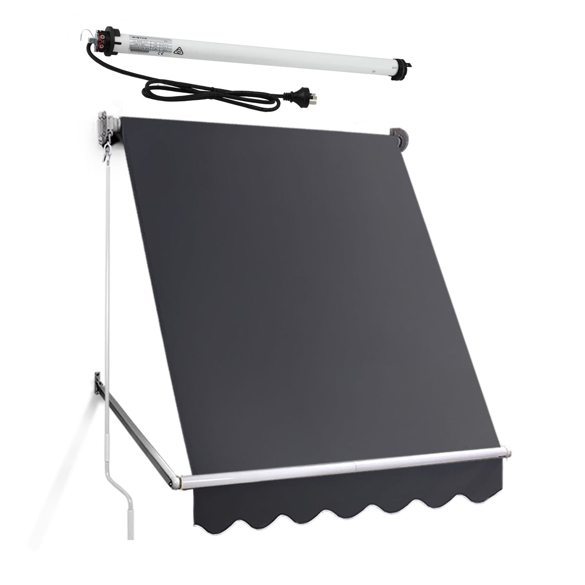 Instahut Motorised Pivot Arm Awning Window Sun Shade 1.8 X 2.1M Grey