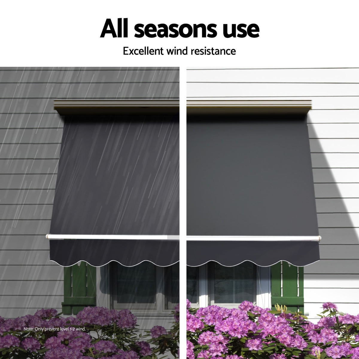 Instahut Motorised Pivot Arm Awning Window Sun Shade 1.8 X 2.1M Grey