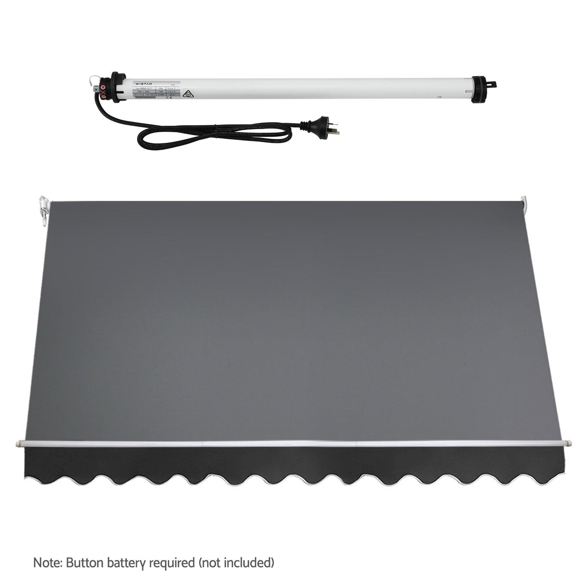 Instahut Motorised Pivot Arm Awning Window Sun Shade 3.1 X 2.1M Grey