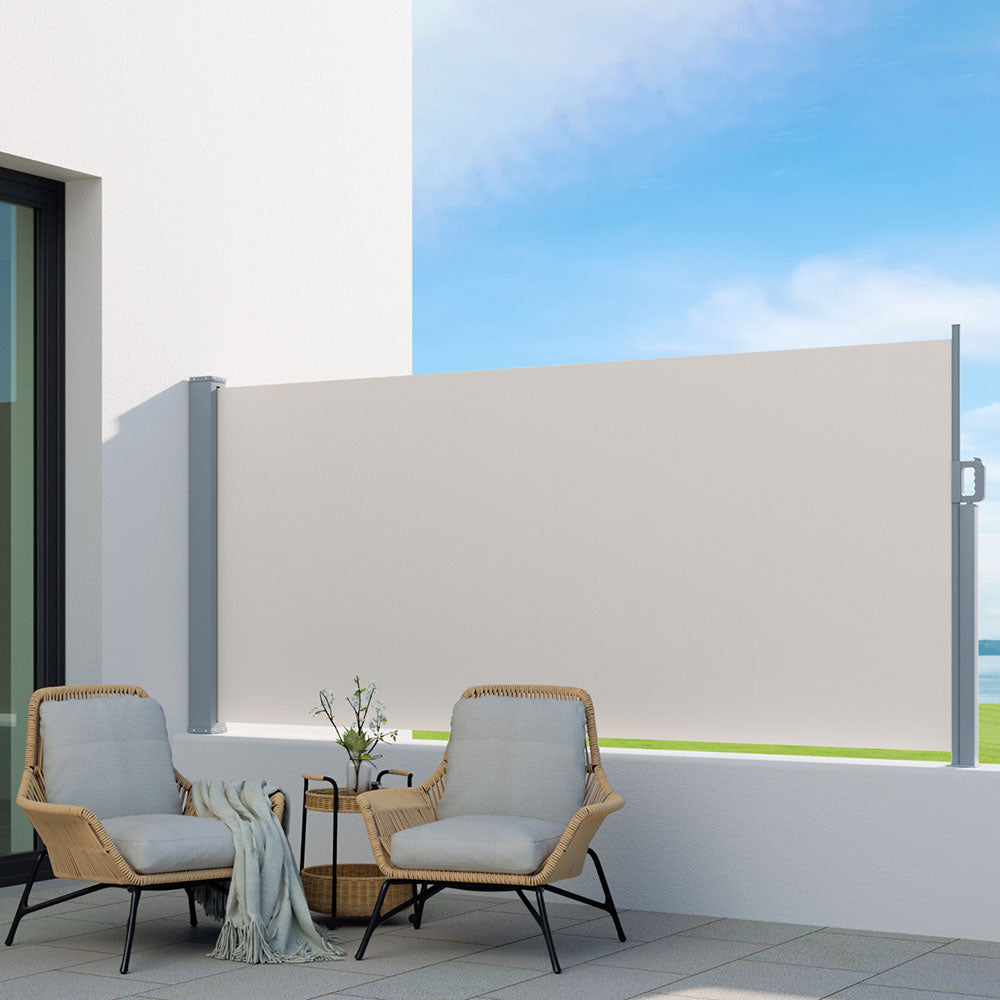 Instahut 1.4x3m Retractable Outdoor Side Awning Cream