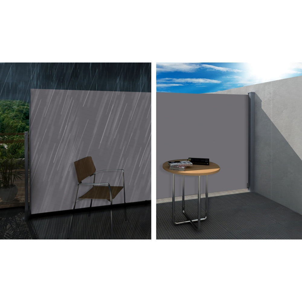 Instahut 1.4x3M Retractable Side Awning Sun Shade Grey