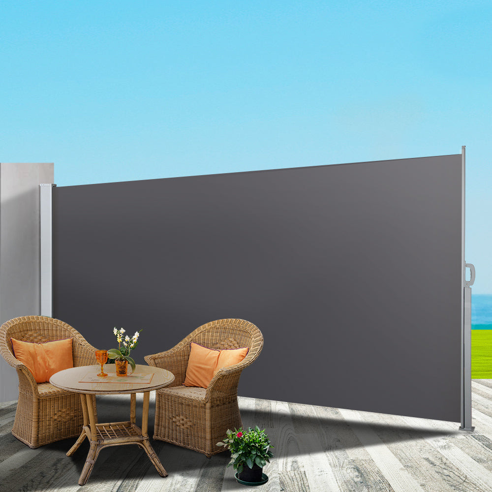 Instahut 1.4x3M Retractable Side Awning Sun Shade Grey