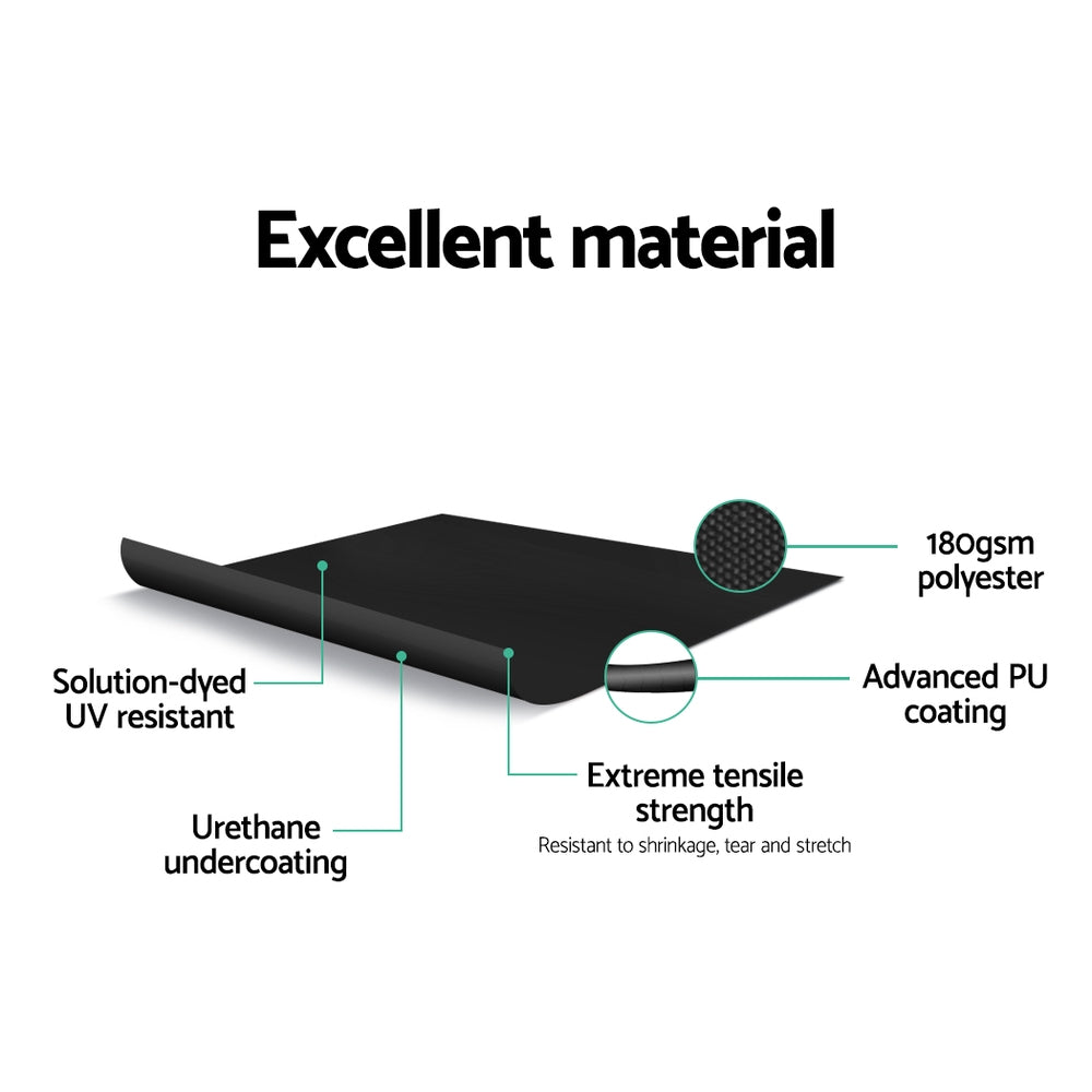 Instahut 2x3M Retractable Outdoor Side Awning Sun Shade Black